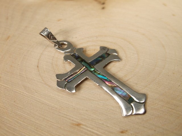 Gorgeous Taxco Sterling Silver Abalone Pendant (1 of 1)