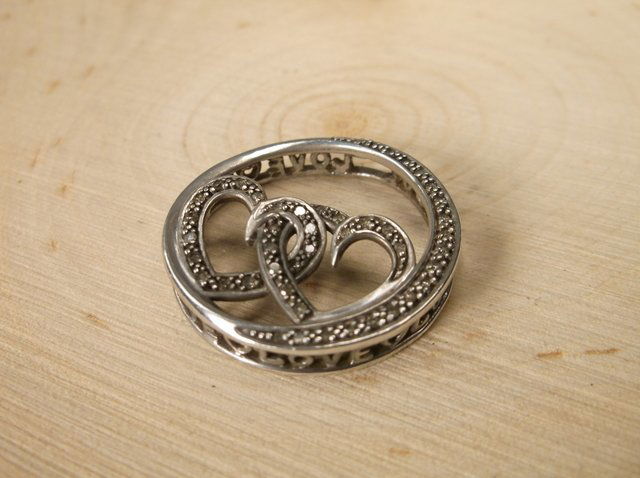 Gorgeous Sterling 40 Gen Diamond Heart Pendant (1 of 1)