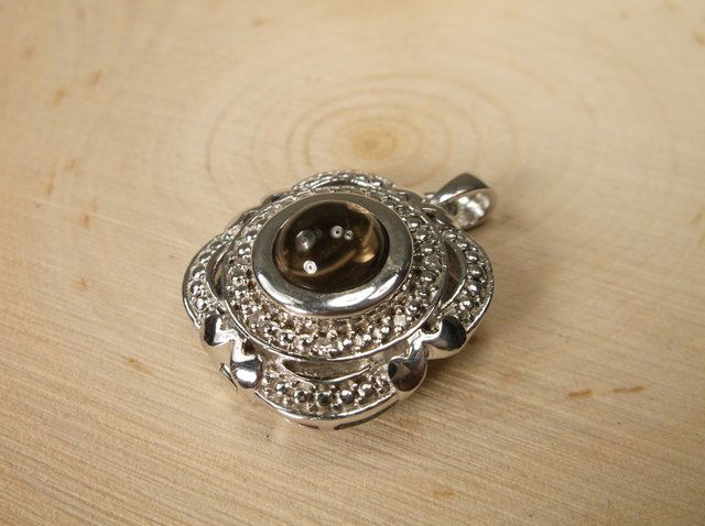 Gorgeous Sterling Gen Diamond Citrine Pendant (1 of 1)