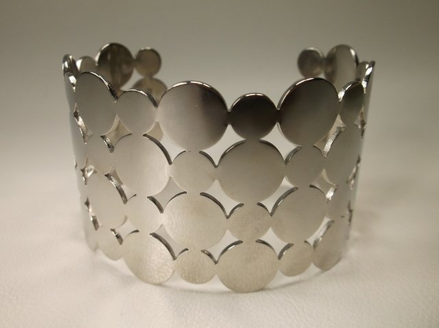 Gorgeous Large Stainless Steel Dot Cuff Bracelet (1 of 1)