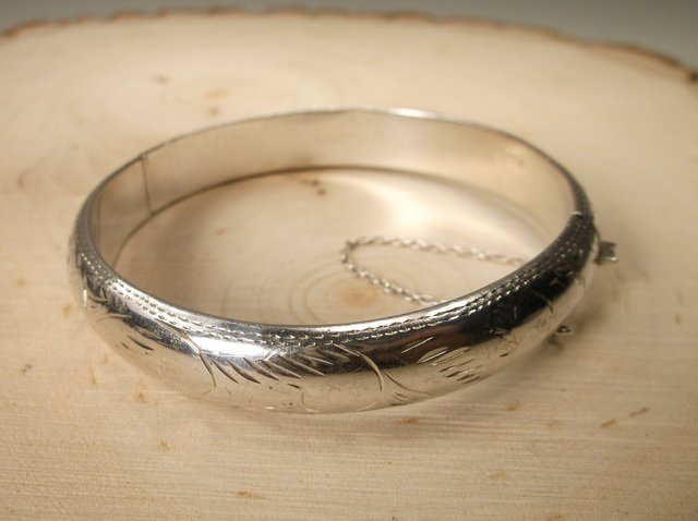 Heavy Sterling Silver Bangle Bracelet (1 of 1)