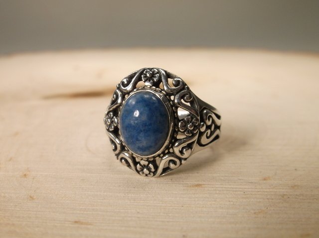 Gorgeous Carolyn Pollack Sterling Lapis Ring 7 (1 of 2)