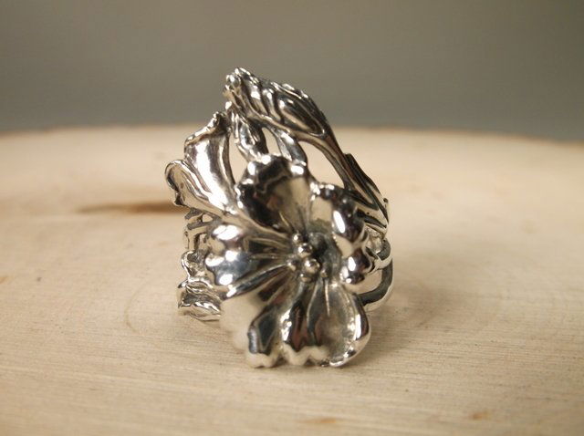 Incredible Rare Gavan Riley Sterling Flower Ring 7