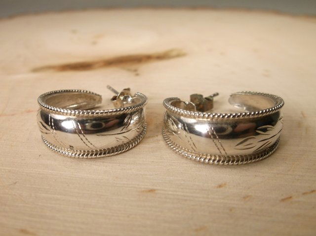 Gorgeous Sterling Silver Earrings Heavy (1 of 1)