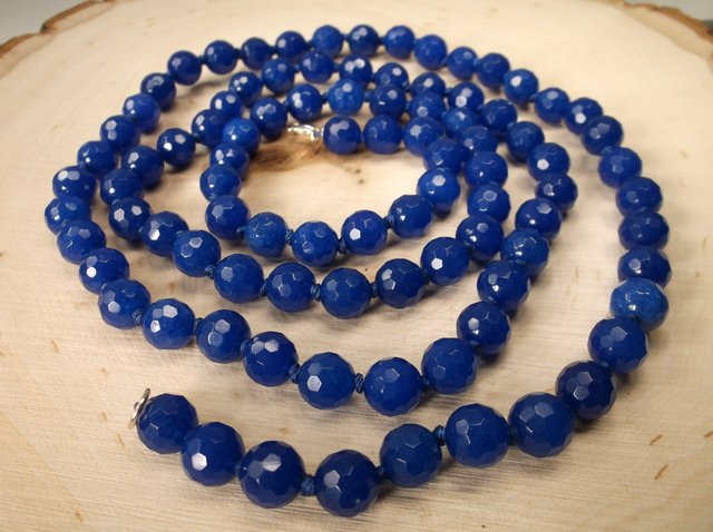 Stunning Sterling Genuine Sapphire Necklace 36" (1 of 1)