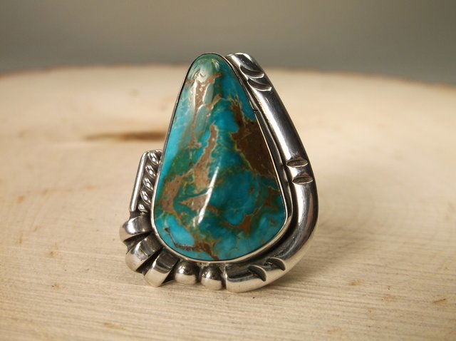Stunning Navajo Sterling Silver Turquoise Ring 6 (1 of 3)