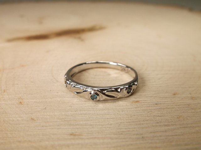 Gorgeous Sterling Genuine Blue Diamond Ring 8 (1 of 1)