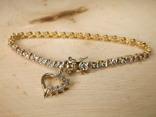 Gorgeous Gold Over Sterling Gen Diamond Bracelet (1 of 1)