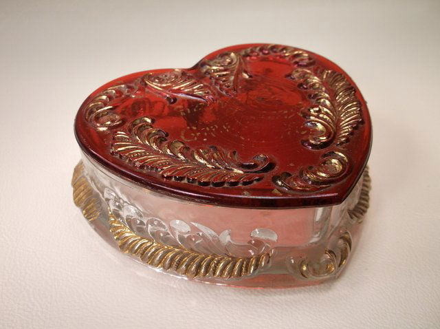 Gorgeous Antique Victorian Ruby Red Box (1 of 2)