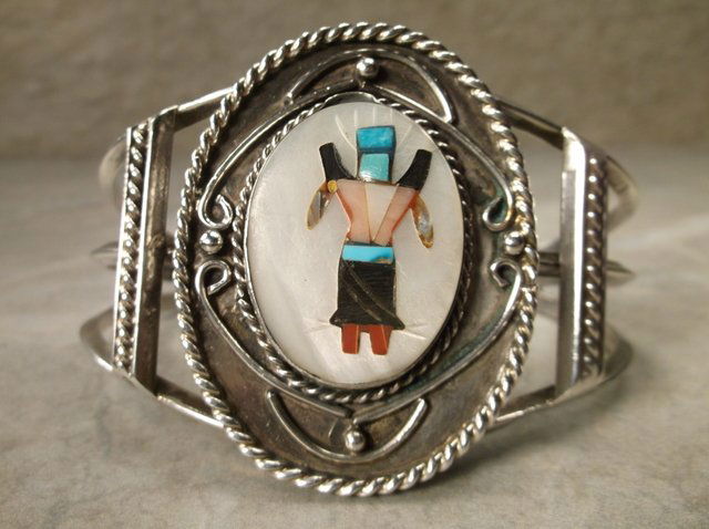 Gorgeous Huge Zuni Sterling Turquoise Cuff Bracelet (1 of 4)