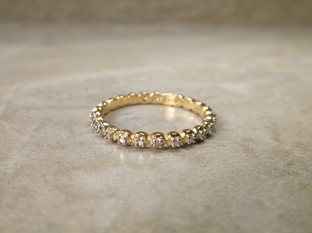 Gorgeous Gold Over Sterling Gen Diamond Ring 7 (1 of 1)
