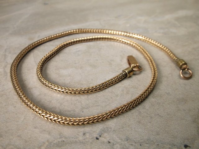 Stunning Antique Art Deco 12kt GF Necklace 15": (: