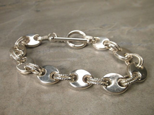Gorgeous Heavy Sterling Silver Chain Bracelet (1 of 1)