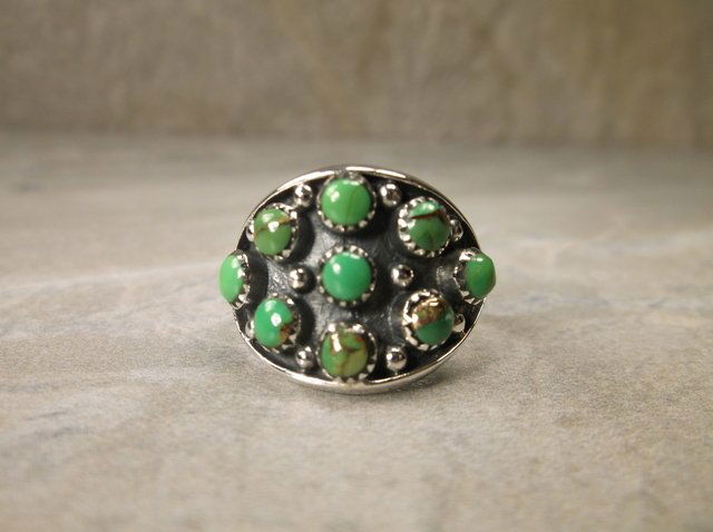 Stunning Sterling Silver Green Turquoise Ring 8 (1 of 3)