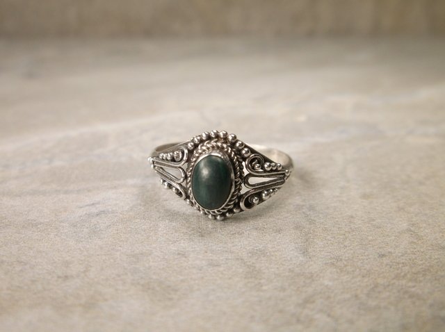 Gorgeous Sterling Silver Turquoise Ring 6.5 (1 of 1)