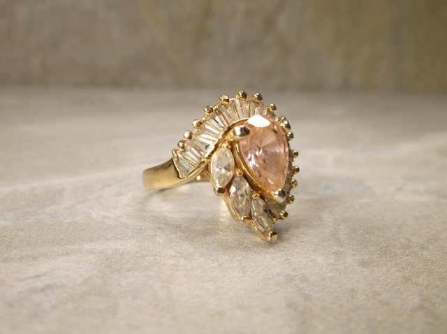 Gorgeous Gold Over Sterling Cocktail Ring 6 (1 of 2)