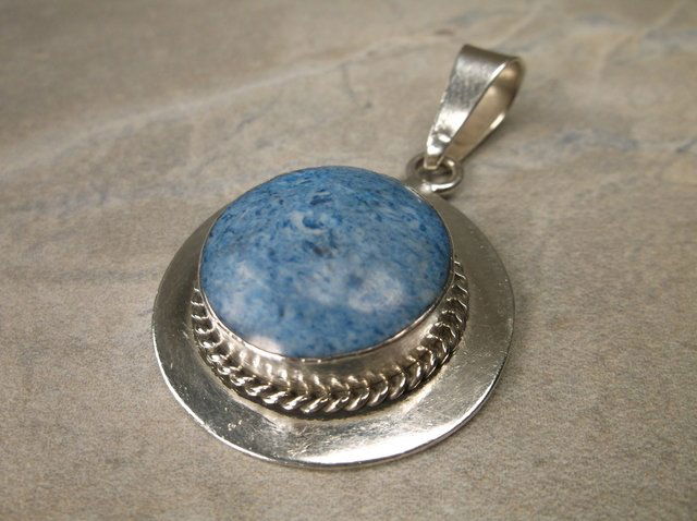 Gorgeous Large Sterling Silver Lapis Pendant Heavy (1 of 2)