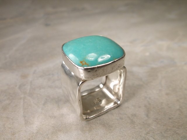 Gorgeous Heavy Sterling Silver Turquoise Ring 6 (1 of 1)