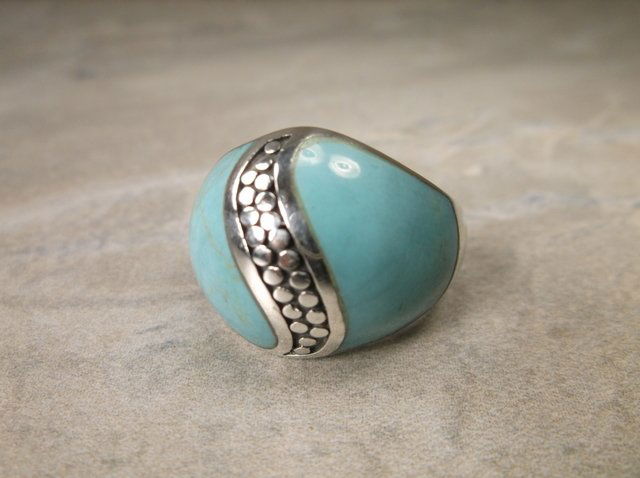 Gorgeous Sterling Silver Turquoise Ring 8.5 (1 of 2)