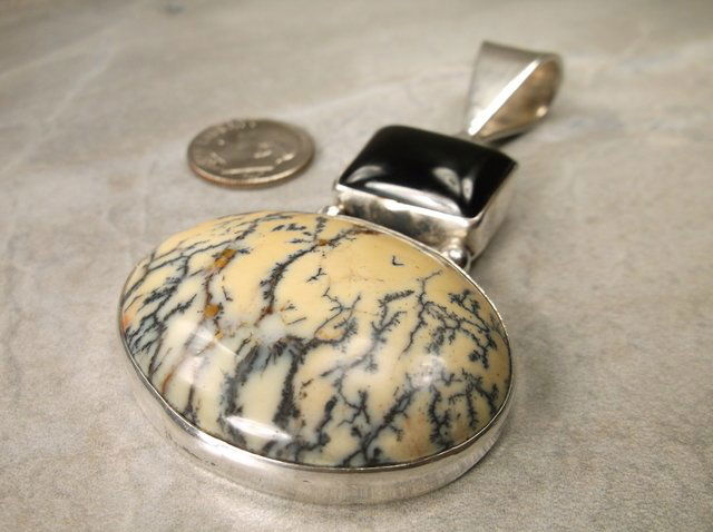 Huge Rare Navajo E Secatero Sterling Jasper Pendant (1 of 4)
