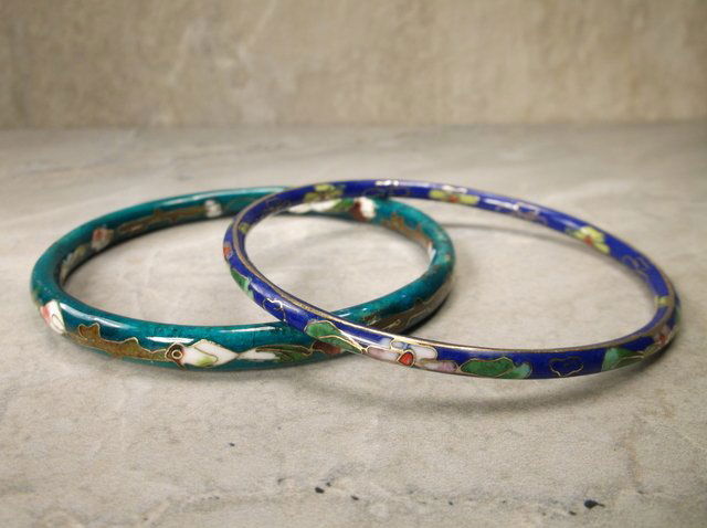 Stunning Cloisonné Bangle Bracelet Set (1 of 1)