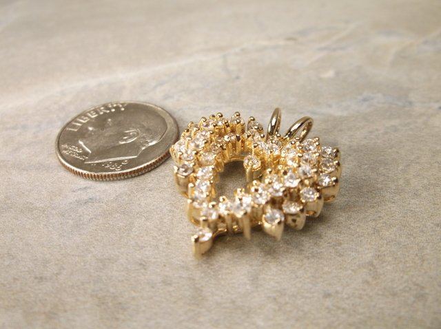 Gorgeous Heavy Sterling Silver Heart Pendant (1 of 1)