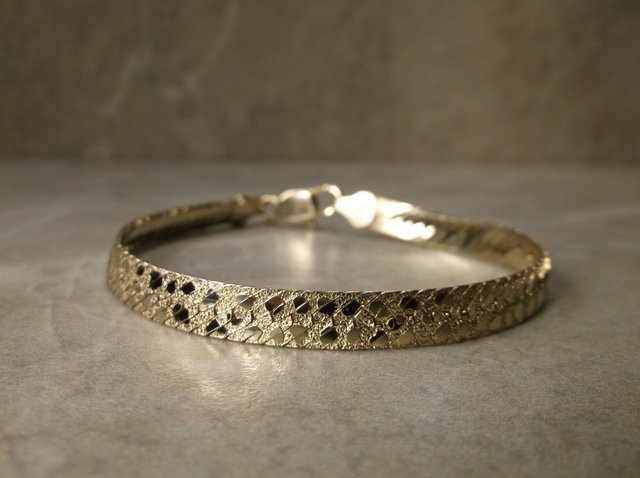 Gorgeous Gold Over Sterling Nugget Bracelet 7.25" (1 of 1)