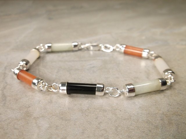 Stunning Sterling Genuine Jade Bracelet (1 of 1)