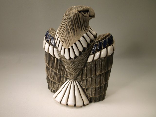 Gorgeous Stone Eagle Statue 5" Signed (1 of 3)