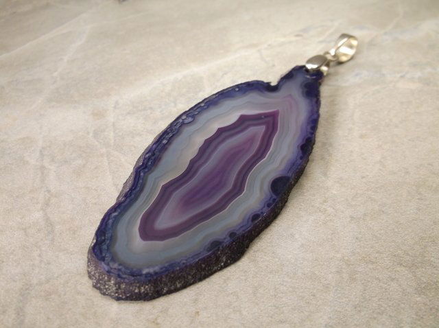 Gorgeous Large Sterling Silver Geode Pendant (1 of 1)