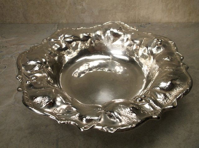 Stunn Heavy Art Nouveau Sterling Repousse Dish 1902 (1 of 7)