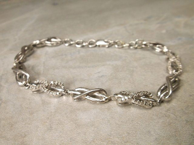 Stunning Sterling 72 Genuine Diamond Bracelet (1 of 1)