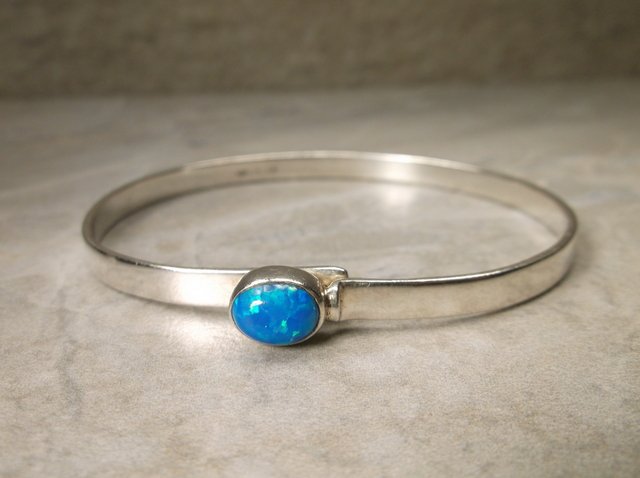 Gorgeous Sterling Fire Opal Bracelet MF Navajo? (1 of 2)