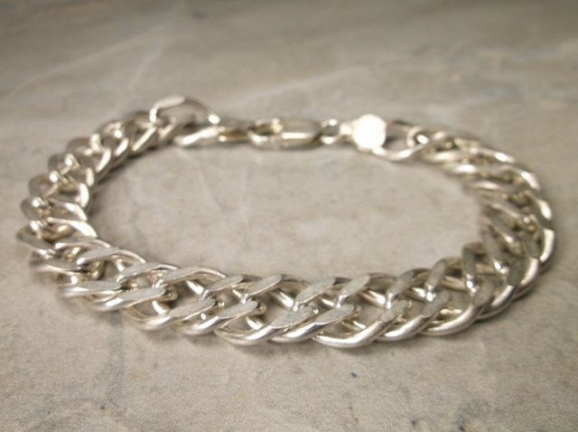 Gorgeous Very Heavy Sterling Chain Bracelet 8" (1 of 1)