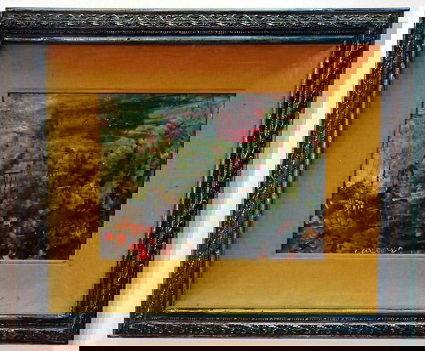 Pascal Cucaro, Californian 20th, arcylic: Framed acrylic on masonite, On Set, by Pascal Cucaro (American 1915-2004), signed lower center, 16.5"H x 19.5"L x 2"W