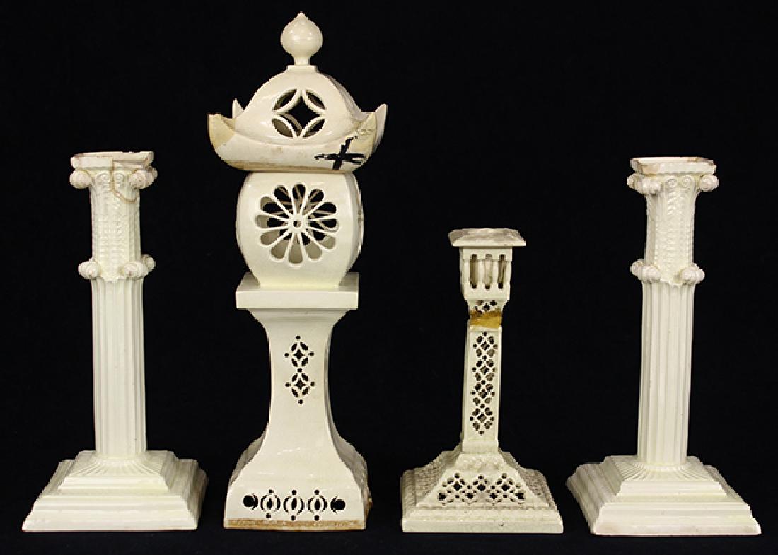 (lot of 4) British Leeds Senior factory creamware group (1 of 9)