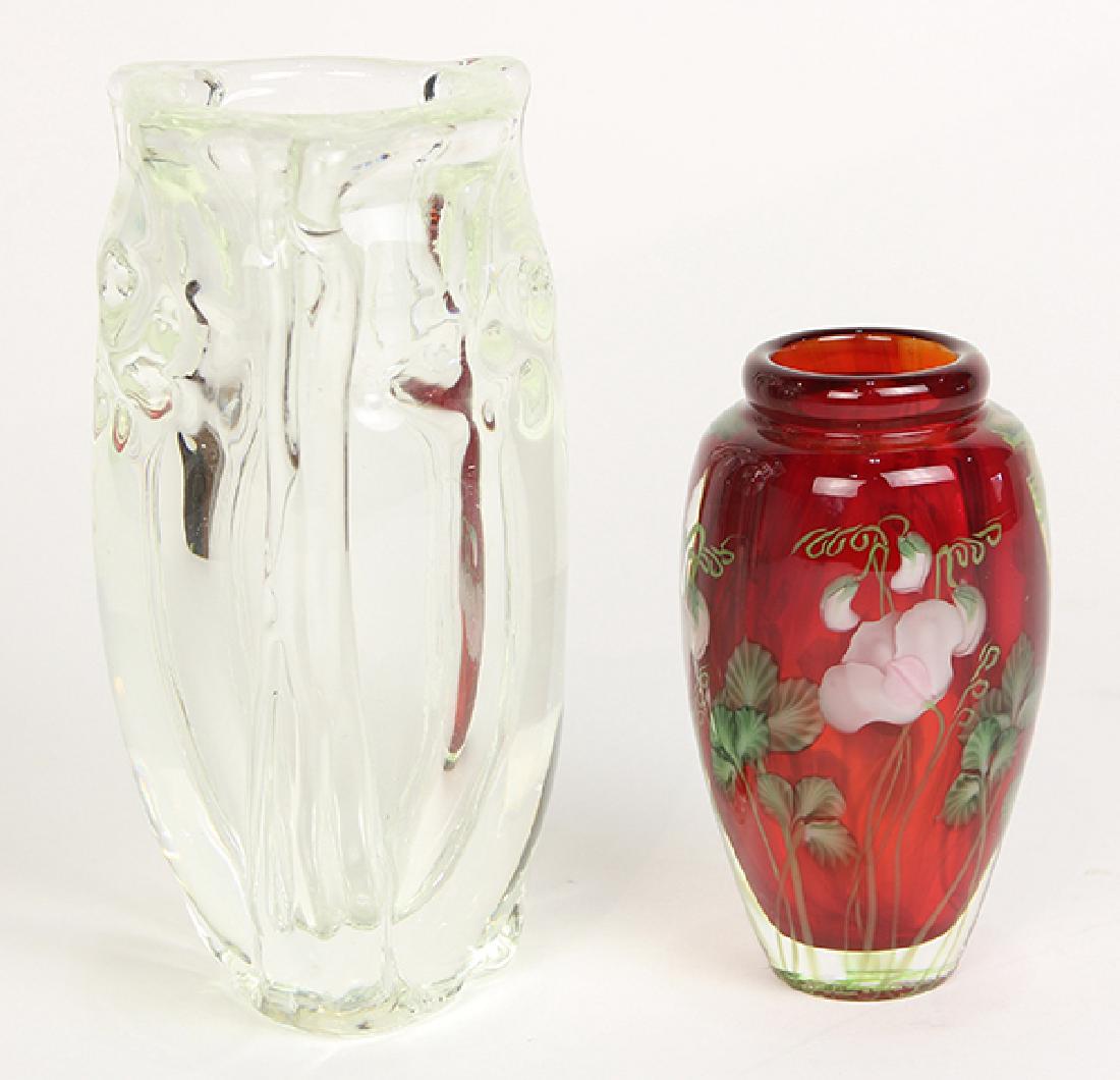 (lot of 2) Lundberg Studios art glass group (1 of 6)