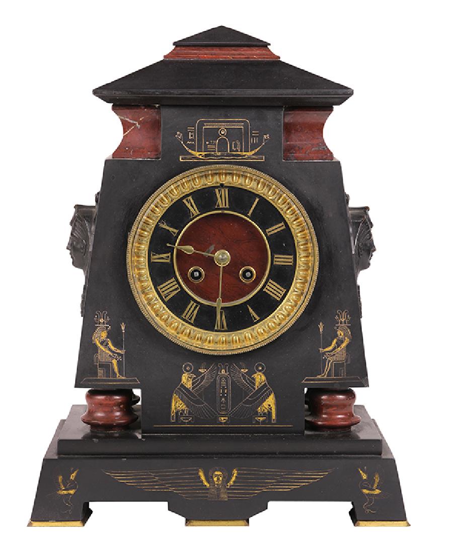 Egyptian Revival marble mantle clock circa 1860 (1 of 7)
