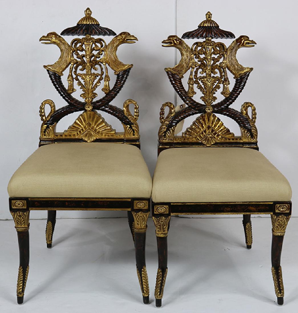 Pair of French Empire style hall chairs (1 of 5)