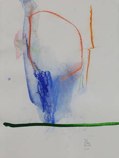 Work on Paper, Stephen De Staebler: Stephen De Staebler (American, 1933-2011), Untitled, 2001, watercolor and oil stick on paper, pencil signed lower right and dated, sheet: 12.5"h x 9.5"w, overall (with frame): 21"h x 17"w