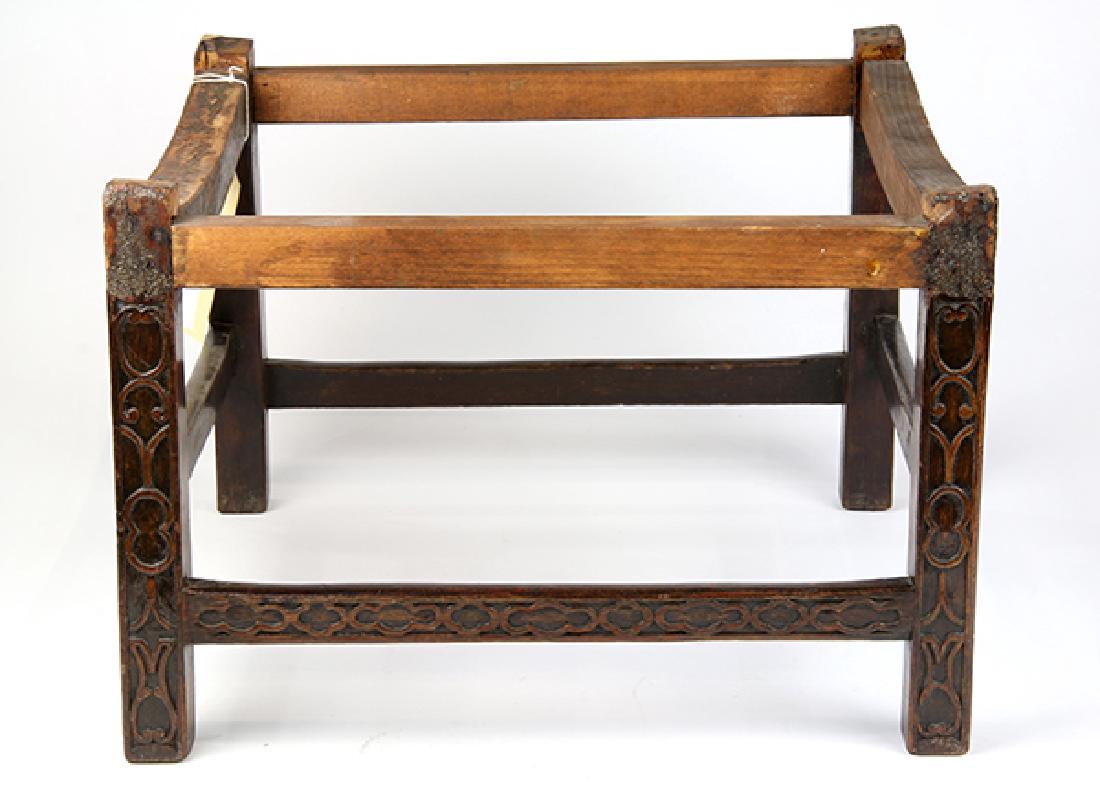 Chinese Chippendale mahogany stool, 18th/19th century, (1 of 5)