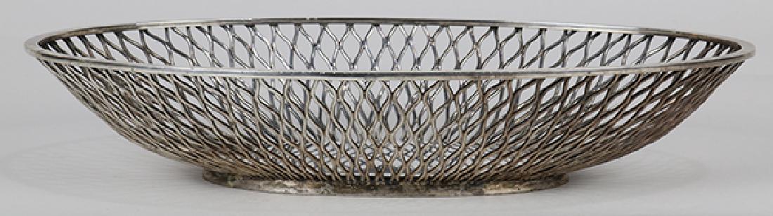 Danish Franz Hingelberg sterling silver expanded mesh: Danish Franz Hingelberg sterling silver expanded mesh style bowl, 10.5"w x 6.5"d, 12.90 troy oz.