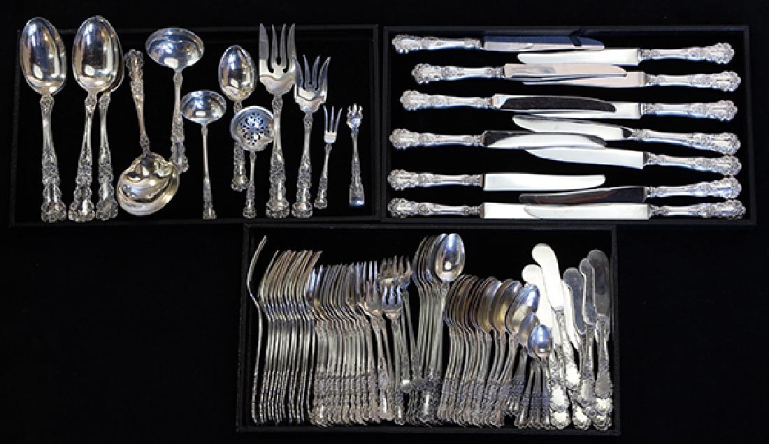 Gorham sterling silver partial flatware service in the (1 of 2)