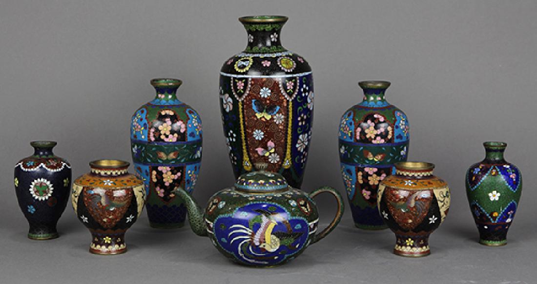 Japanese Cloisonne Vases, Teapot (1 of 14)