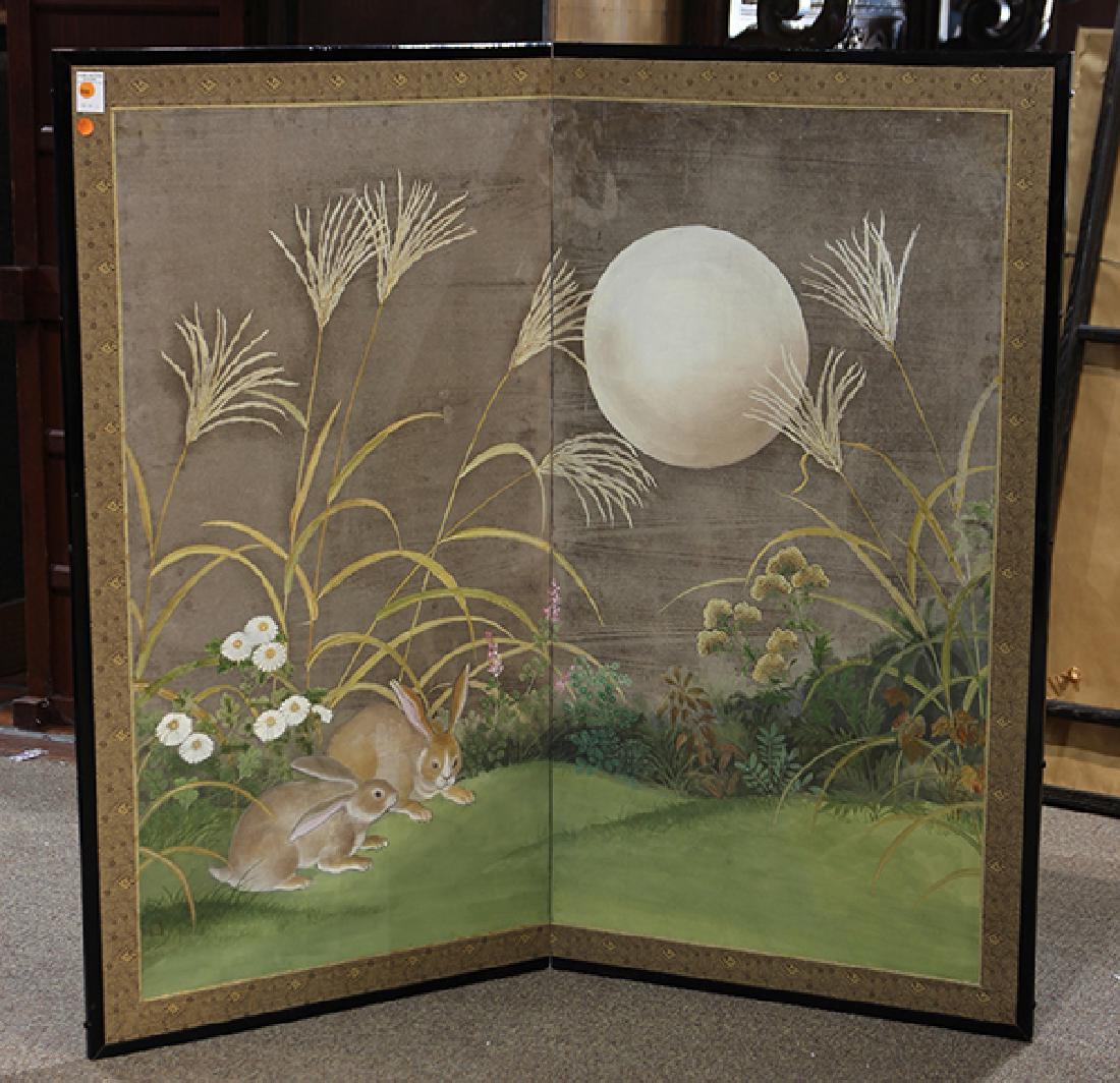 Japanese Two-panel Byobu Screen, Autumn Full Moon and (1 of 4)