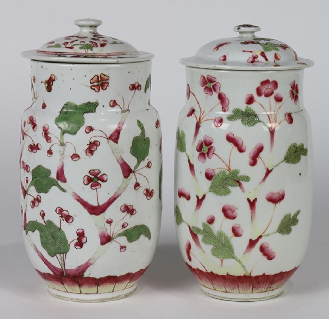 Two Chinese Porcelain Jars, Flowers (1 of 5)