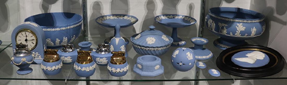 (Lot of 52) Wedgwood porcelain table articles, the blue (1 of 2)