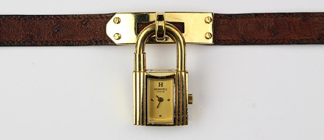 Ladys Hermes Kelly gold plated wristwatch