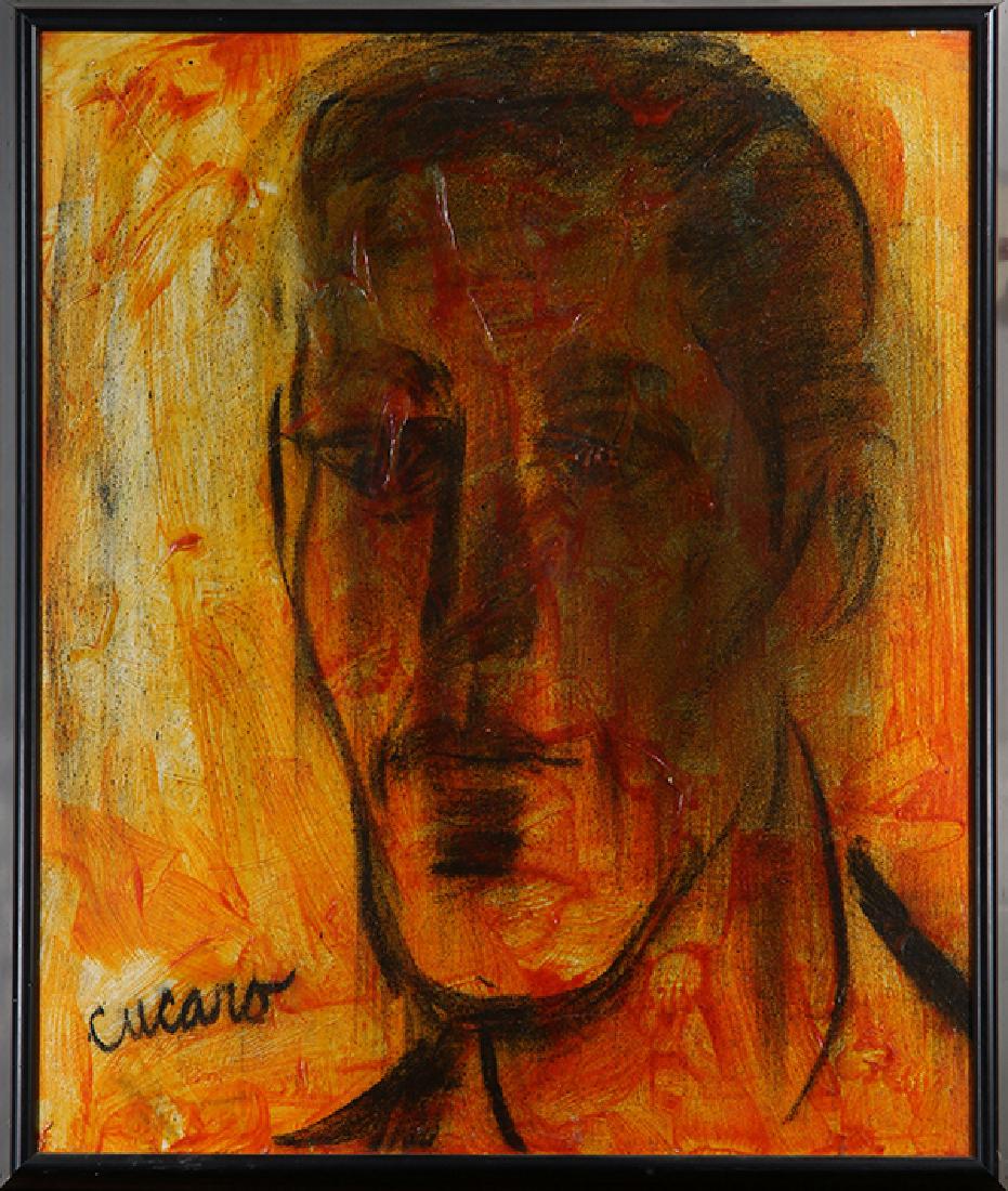 Painting, Pascal Cucaro: Pascal Cucaro (American, 1915-2004), Portrait of a Man, oil on canvas, signed lower left, overall (with frame): 25.5"h x 21.5"w