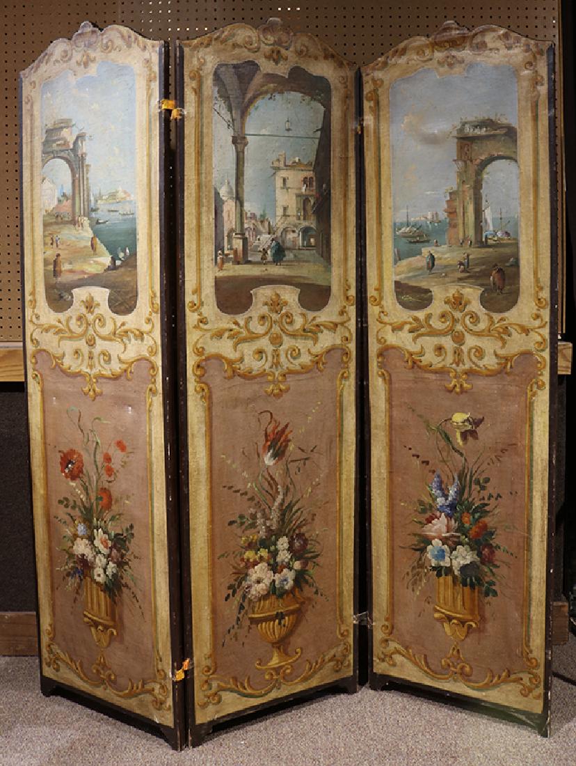 Louis XV style paint decorated three panel floor (1 of 5)